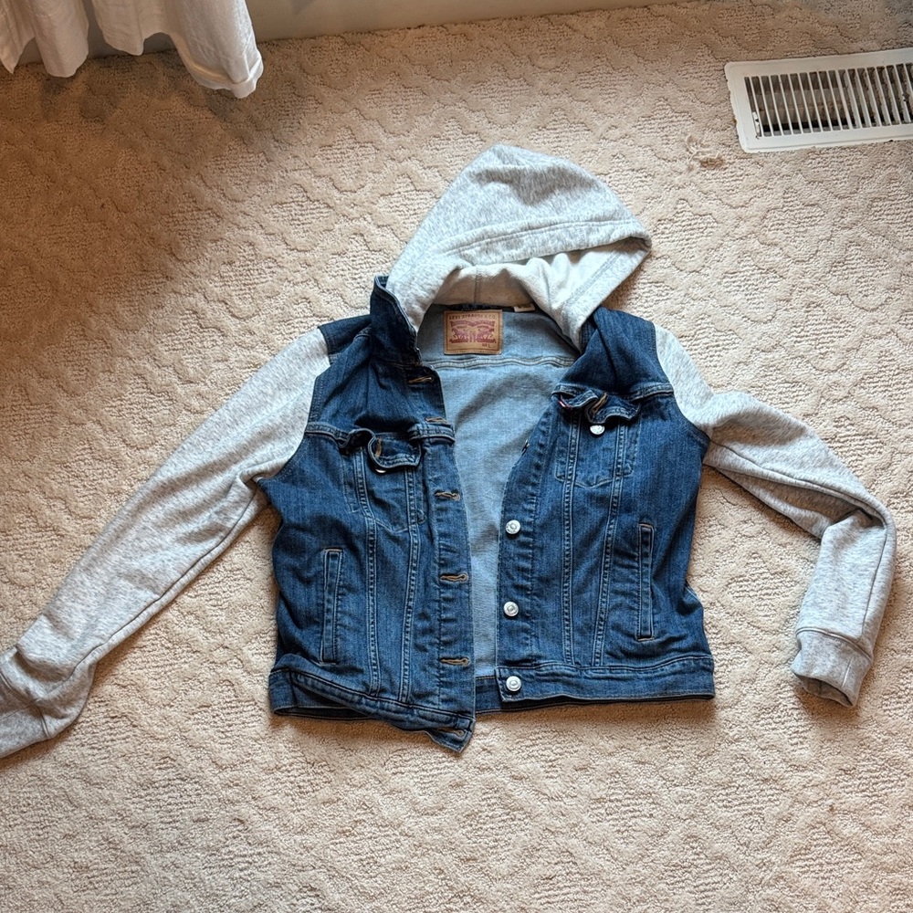 Levi's Women’s Denim Jacket with Gray Hood